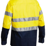 Bisley Hi Vis Closed Front Taped Long Sleeve Drill Shirt