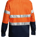 Bisley Hi Vis Closed Front Taped Long Sleeve Drill Shirt
