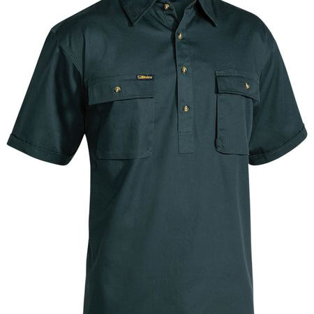 Bisley Closed Front Drill Shirt - Short Sleeve