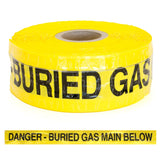Wavelay Detectable "Danger Buried Gas Main Below" c/w s/steel tracer wire 100mm x 250m