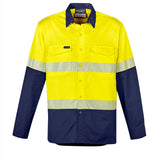 Syzmik Mens Rugged Cooling Hi Vis Segmented Tape L/S Shirt