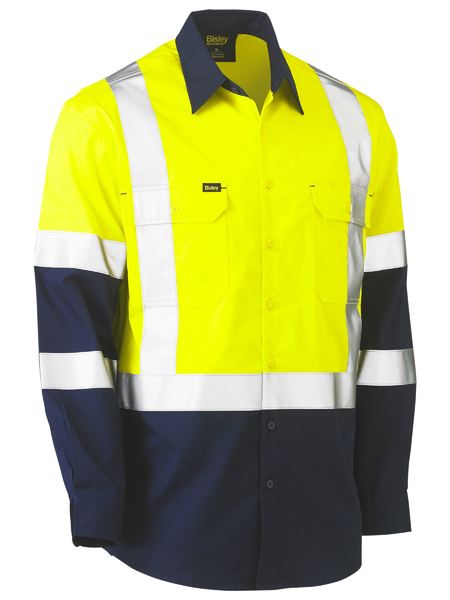 Bisley Hi Vis X Back Long Sleeve Cool Lightweight Shirt