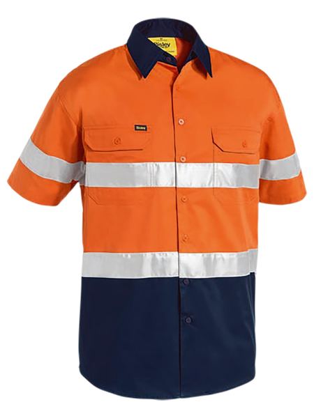 Bisley Hi Vis Taped Short Sleeve Lightweight Shirt