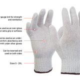 Esko-Esko Knitted Polycotton Glove, Plain White-Discount Workwear NZ