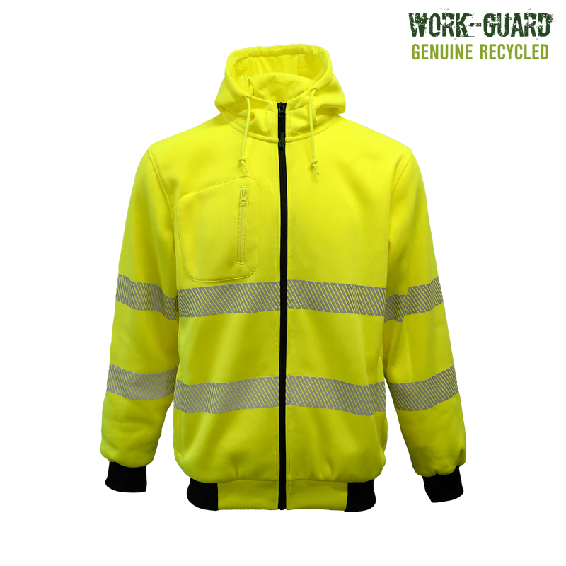 Work-Guard Recycled Hi Vis Zip Hoodie