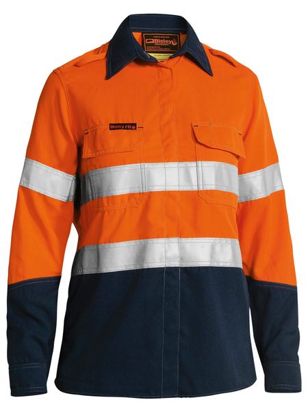 Bisley Women's Tencate Tecasafe Plus 700 X Taped Hi Vis TTMC FR Vented Shirt