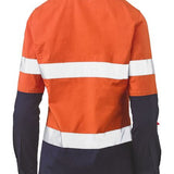 Bisley Womens Taped Hi Vis Stretch V-Neck Closed Front Shirt