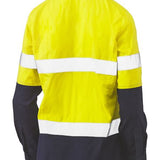 Bisley Womens Taped Hi Vis Stretch V-Neck Closed Front Shirt
