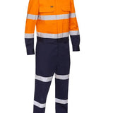 Bisley Taped Hi Vis Work Coverall With Waist Zip Opening