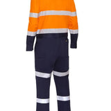Bisley Taped Hi Vis Work Coverall With Waist Zip Opening