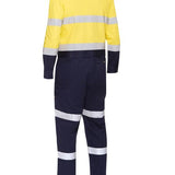 Bisley Taped Hi Vis Work Coverall With Waist Zip Opening