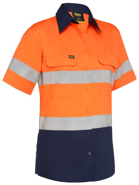 Bisley Womens Taped Hi Vis Cool Lightweight Drill Shirt