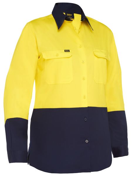 Bisley Womens Cool Lightweight Hi Vis Drill Shirt