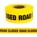 Barrier Warning Tape "ROAD CLOSED" Black on Yellow, 75mm x 250m