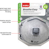 Esko P2 respirator with valve and carbon filter, blister pack of 2