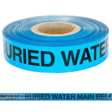 Foil Detectable "Buried Water Main" 50mm x 304 metre roll