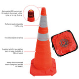 900mm Reflectorised Collapsible Cone, c/w carry bag