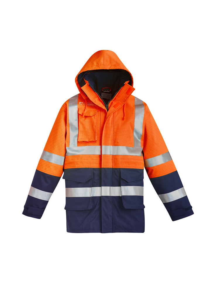 Syzmik Mens Orange Flame Arc Rated Anti-Static Waterproof Jacket