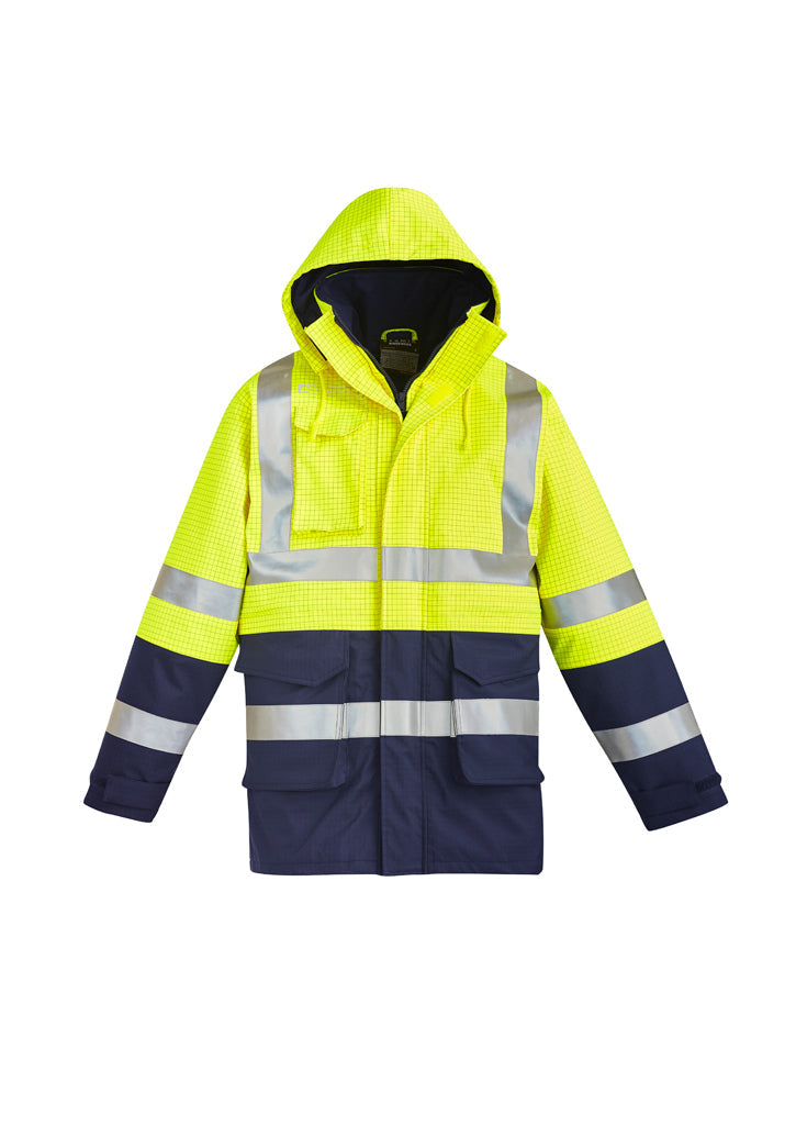 Syzmik Mens Orange Flame Arc Rated Anti-Static Waterproof Jacket