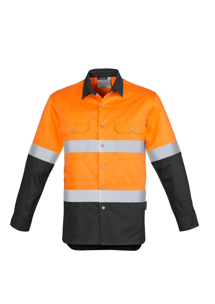 Syzmik Mens Hi Vis Industrial L/S Shirt - Hoop Taped