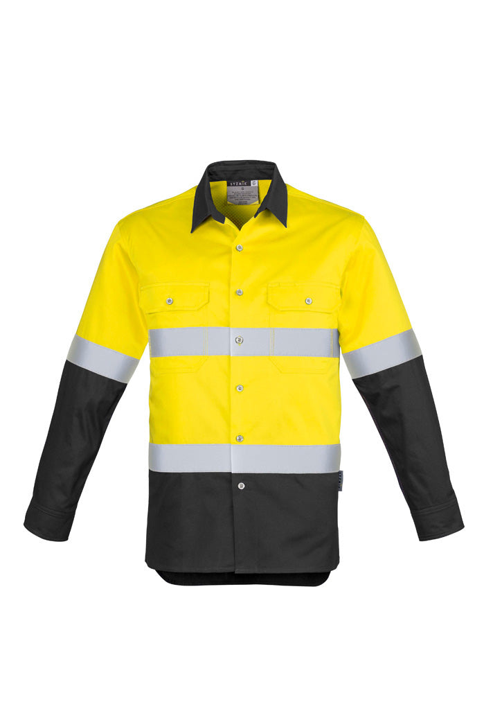 Syzmik Mens Hi Vis Industrial L/S Shirt - Hoop Taped