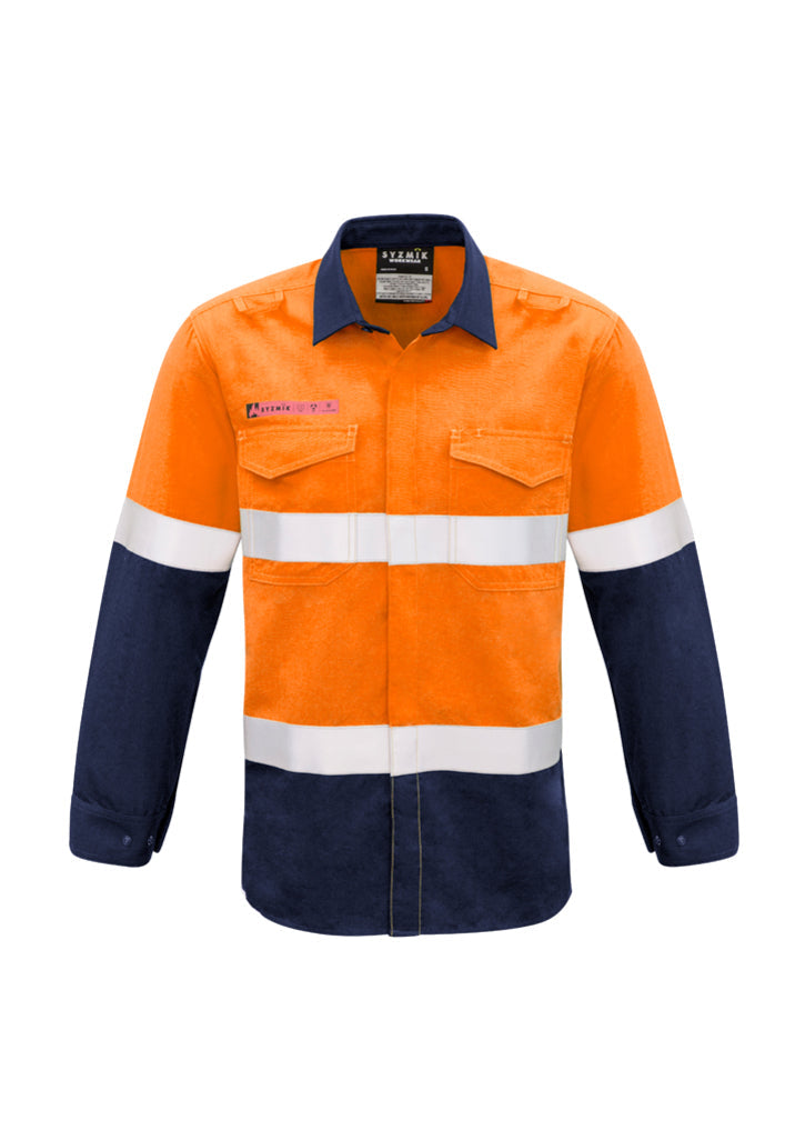 Syzmik Mens Red Flame Hi Vis Shirt - Hoop Taped