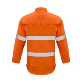 Syzmik Mens Red Flame Hi Vis Closed Shirt - Hoop Taped