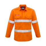 Syzmik Mens Red Flame Hi Vis Closed Shirt - Hoop Taped