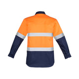 Syzmik Mens Hi Vis Closed Front L/S Shirt - Hoop Taped